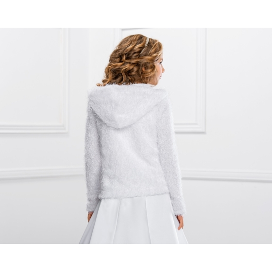 Fuskpäls Jacka med Huva för Flicka Vinter Första Nattvarden