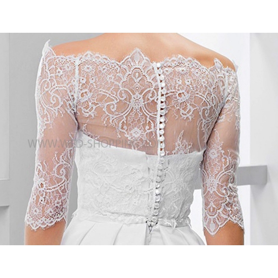 Off-The-Axeln knappar i ryggen brud spets bolero till BrÃ¶llop