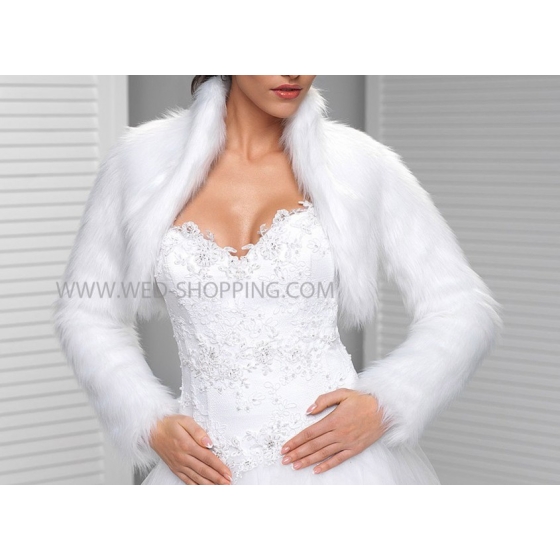 Vintern Brudbolero pälsimitation