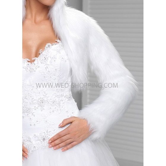 Vintern Brudbolero pälsimitation