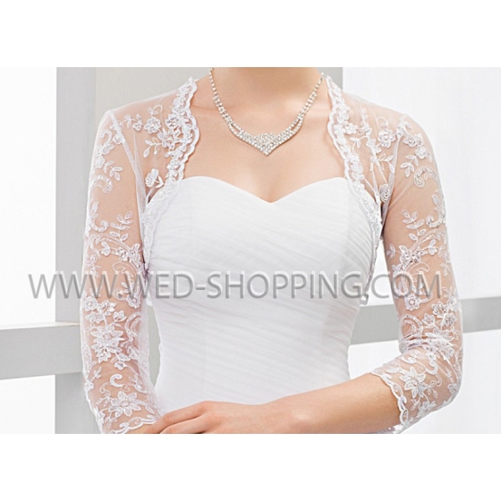 Brud bolero Spets paljetter med ärm