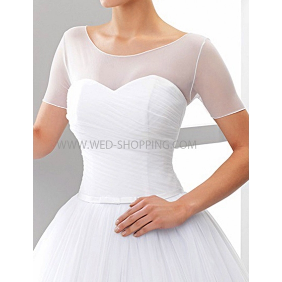 Bolero tyll korta ärmar Vit Ivory