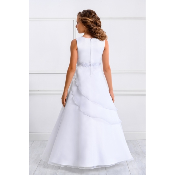 Kommunionsklänning i satin och organza