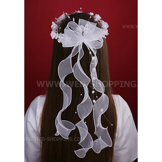 Vitt och rosa Första Kommunions Diadem