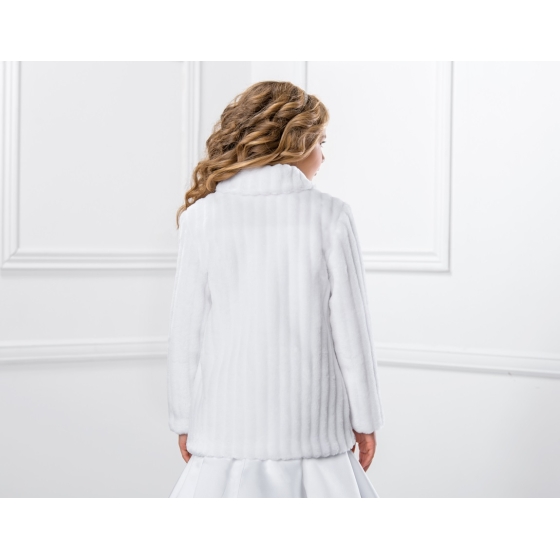 Lång jacka i fuskpäls för första kommunion