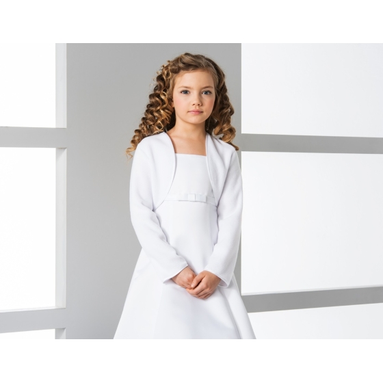 Långärmad bolero i fleece för flicka för nattvardsklänning