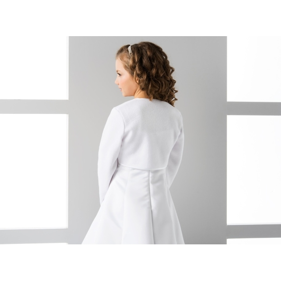 Långärmad bolero i fleece för flicka för nattvardsklänning