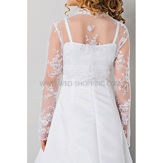 Vit Blomma Flicka Jacka Spets