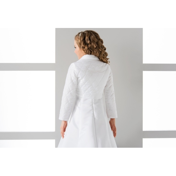 Quiltade bolero i satin med långe ärmar för flicka
