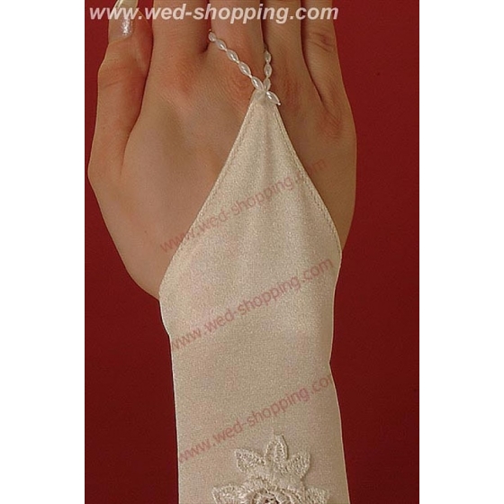 Brudhandskar Satin med Spets