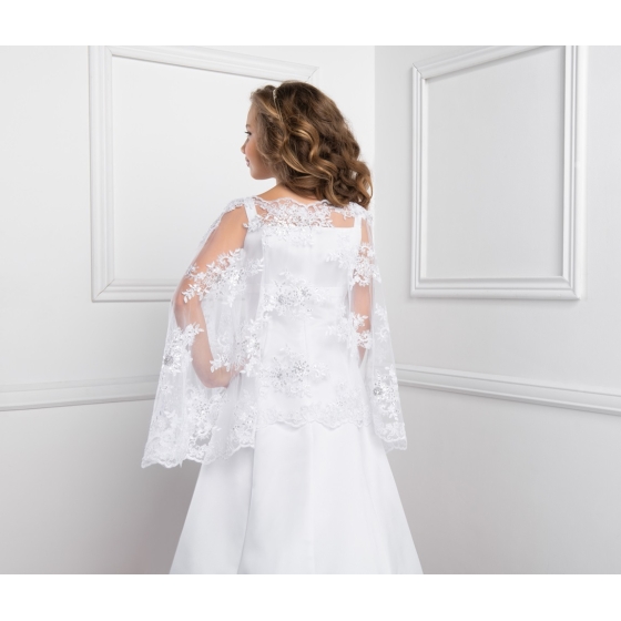 Spets cape för en tjej för första nattvarden