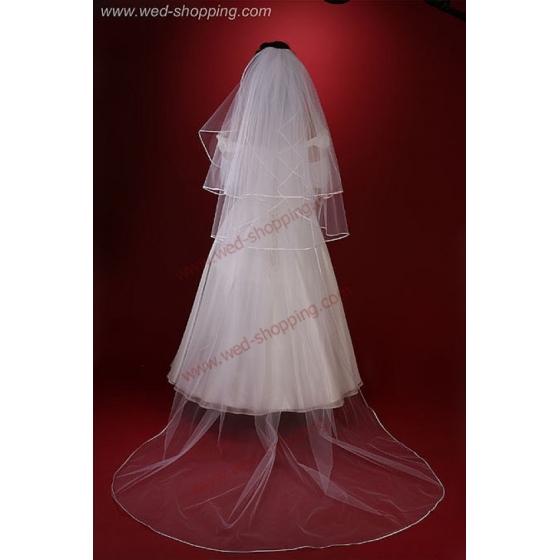 Brudslöja 250 cm med  kantband