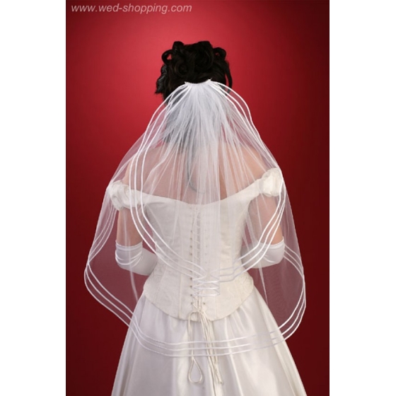 Brudslöja 80 cm med  trippel kantband