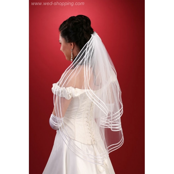 Brudslöja 80 cm med  trippel kantband