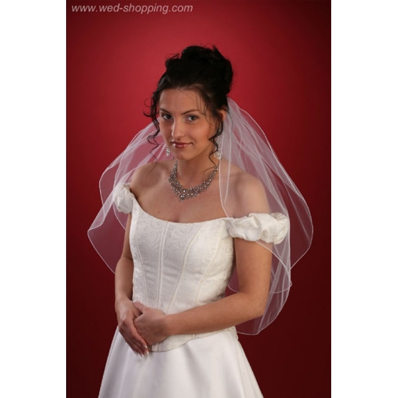 Brudslöja 70 cm penn kant 2 lager