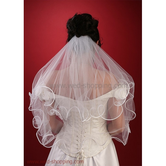 Brudslöja 70 cm med åder kant