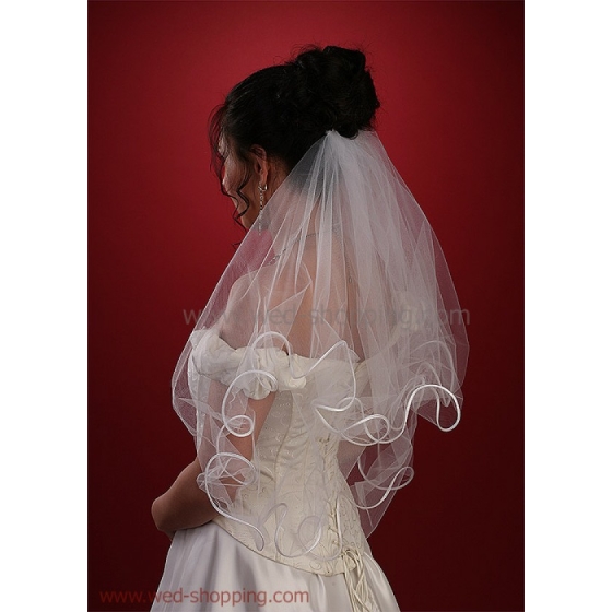 Brudslöja 70 cm med åder kant