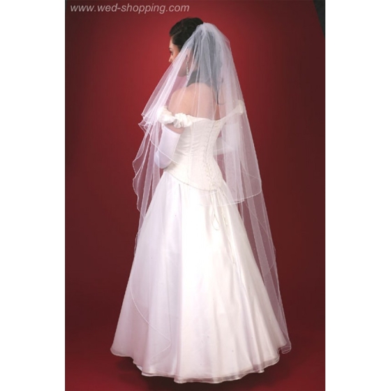 Brudslöja lång 170 cm med kristaller