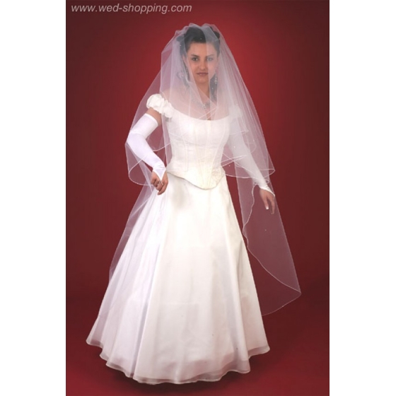 Brudslöja lång 170 cm med kristaller