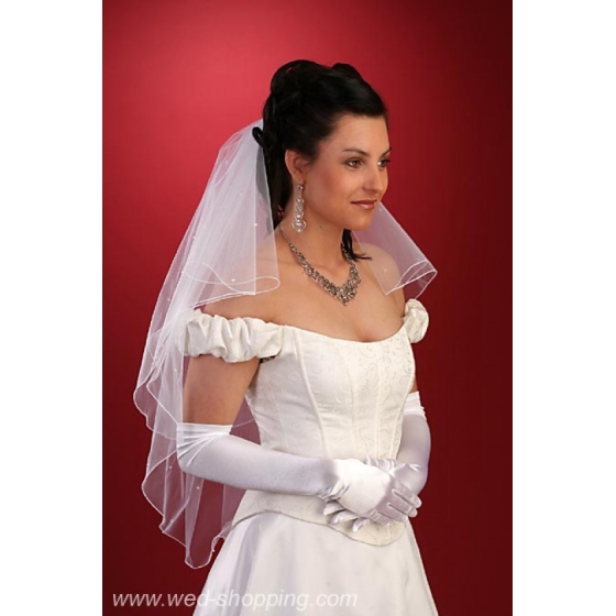 Bröllopsslöja med Opall Rondell  Swarovski