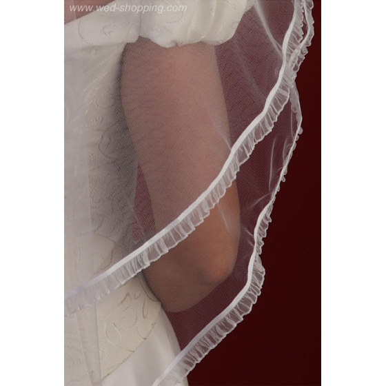 Brudslöja 80 cm - chiffon band