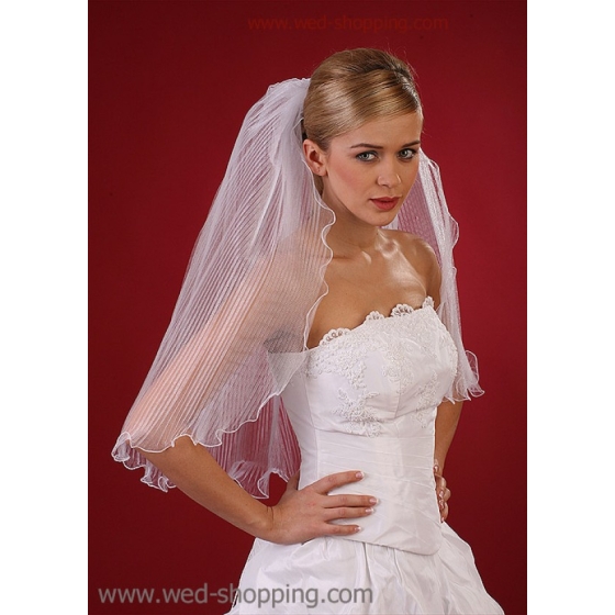 Brudslöja - rynkad tyll