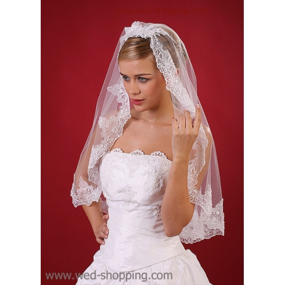 Tyll slöja prydd med spets Bild 1