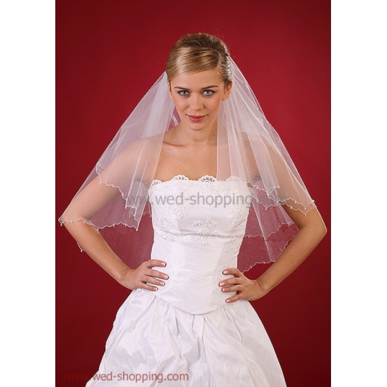 Brudslöja lång 80 cm med istappar