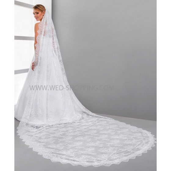 Brudslöja spets lång