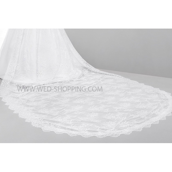 Brudslöja spets lång