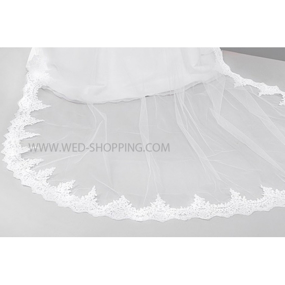 Brudslöja spets lång