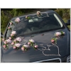 Décoration pour voiture de mariage roses roses