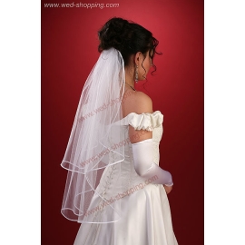 Voile deux couches bordure en ruban