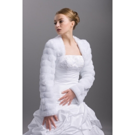 Boléro de mariée en fausse fourrure