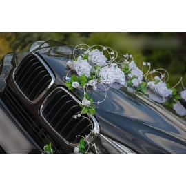 Décoration Voiture Mariage Roses Blanches Patricia