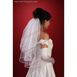 Voile trois couches- bordure en ruban