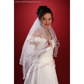 Voile de mariée, deux couches, longueur ceinture