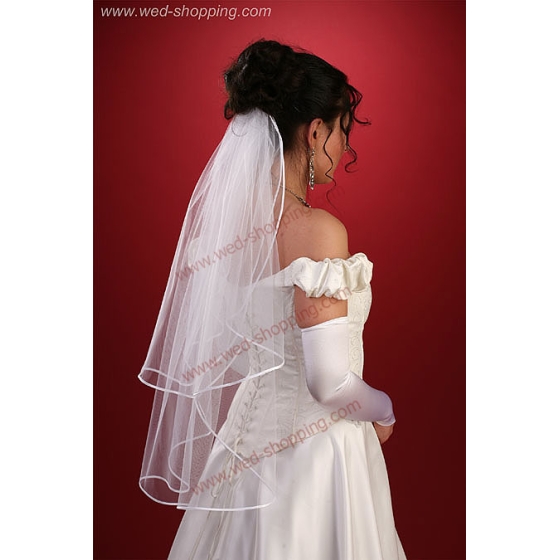 Voile deux couches bordure en ruban