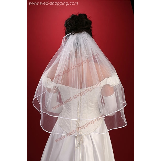 Voile deux couches, bordure en ruban