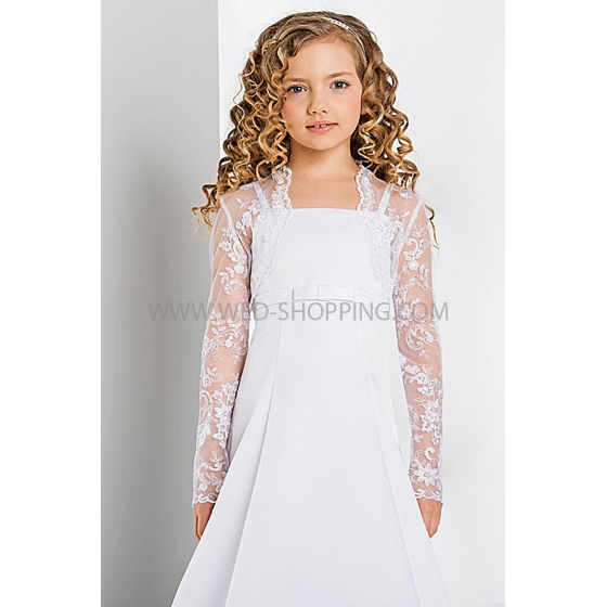 Boléro dentelle fille manches longues