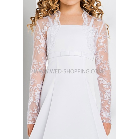 Boléro dentelle fille manches longues