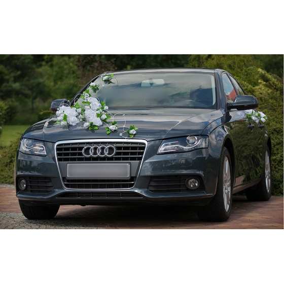 Décoration Voiture Mariage Roses Blanches Patricia