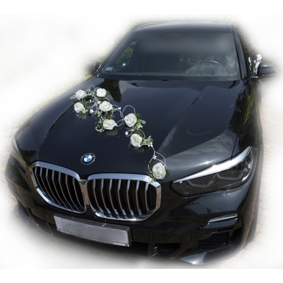 Floral Décoration pour Voiture de Mariage Laura Ivoire