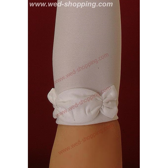 Gants lisses mi-long, avec noeud