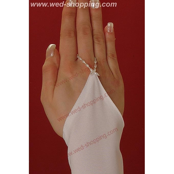 Gants lisses mi-long, avec noeud