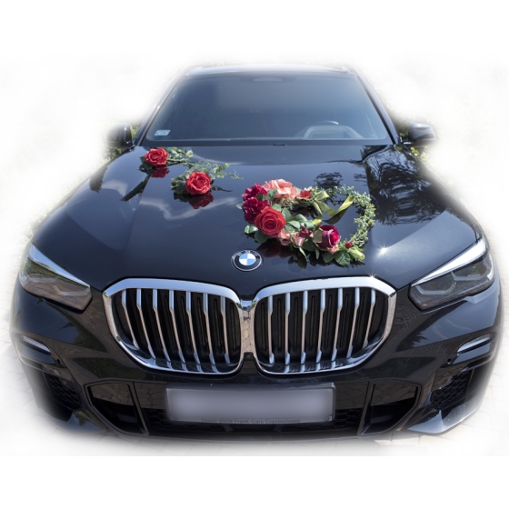 Grand cœur floral Zara pour voiture de mariage