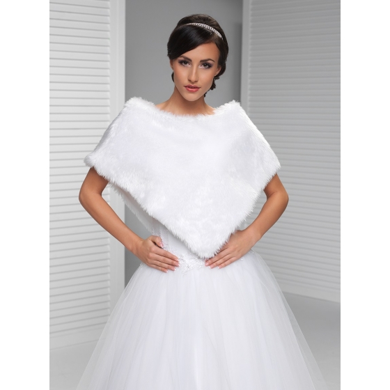 Cape de mariiee Poncho Fausse Fourrure