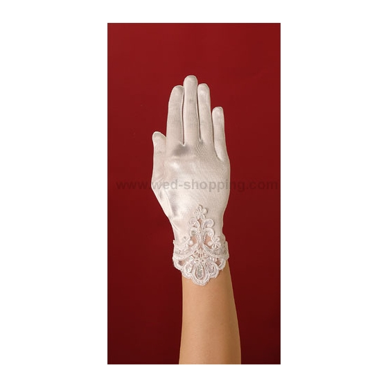 Gants avec un ornament sur mousseline
