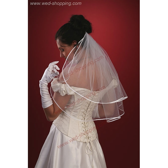 Voile deux couches bordure en ruban