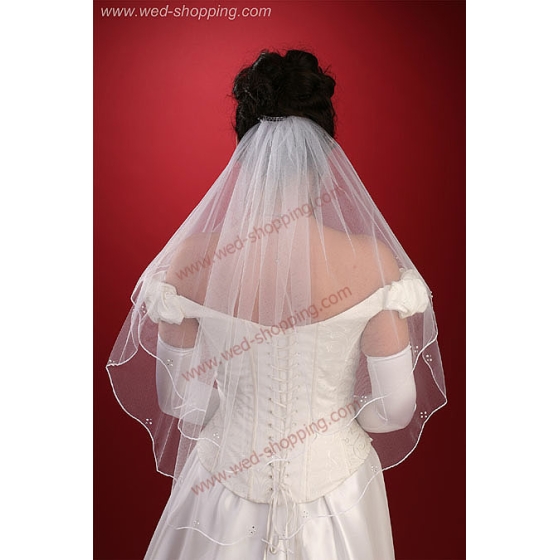 Voile avec cristaux et petites perles Swarovski